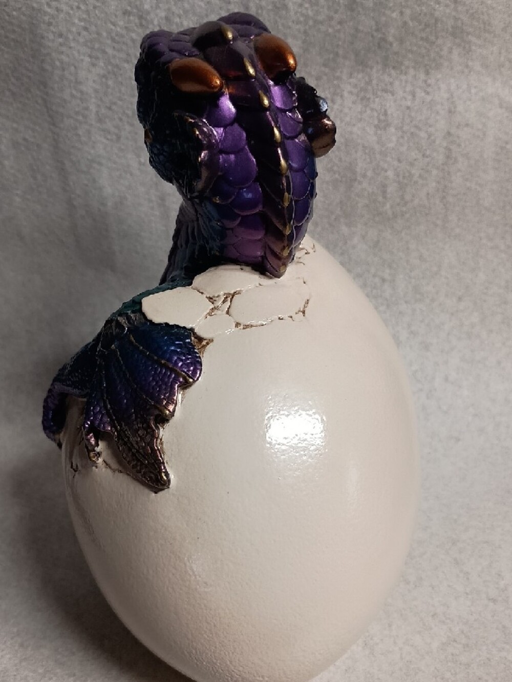 M Pena Windstone Editions Metallic Blue-Purple Dragon Figurine Home Accent 5 1/4 - Picture 2 of 8